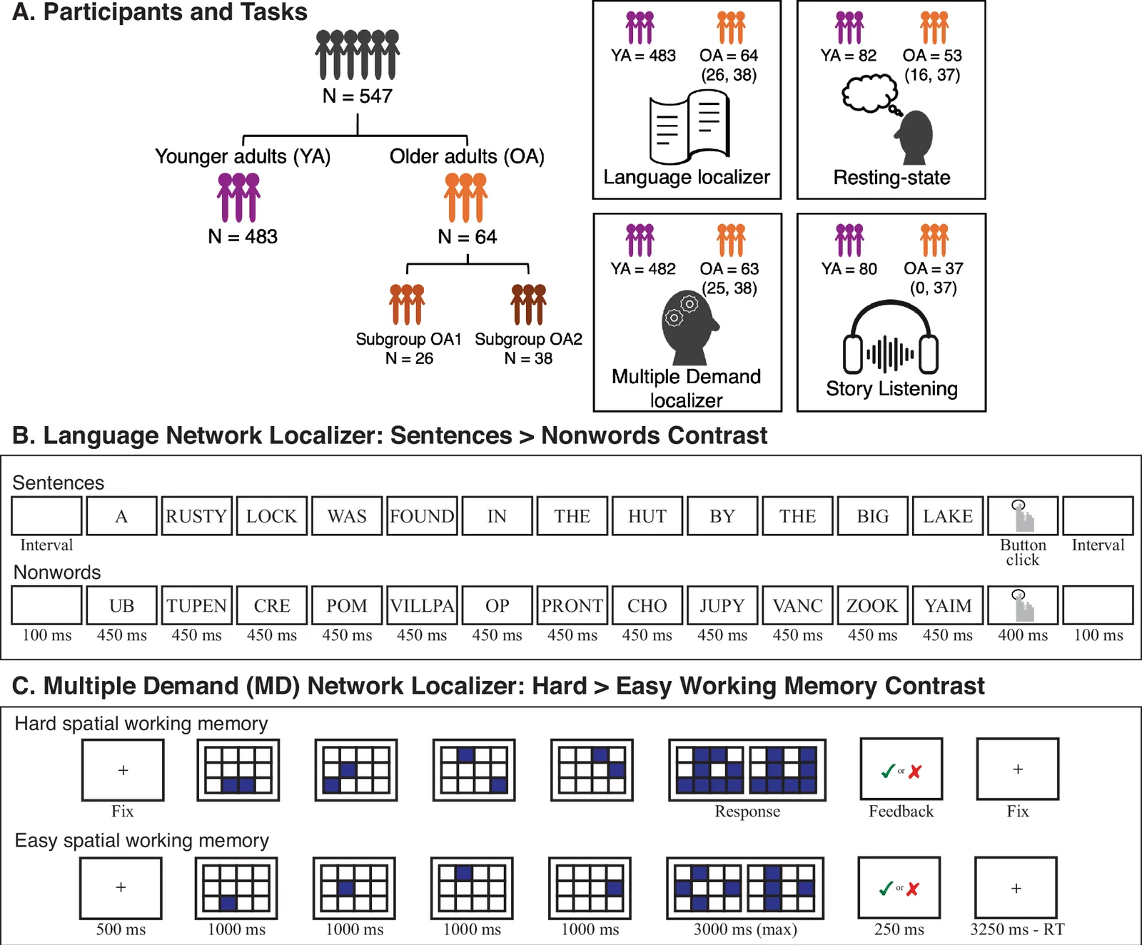 Fig. 1. Participants and task paradigms.