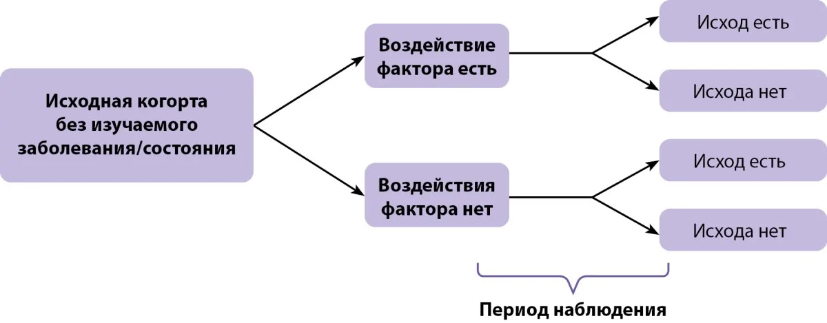 Рисунок 1. Схема этиологического когортного исследования.