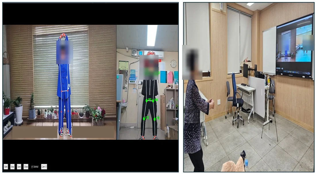 Figure 1. Deidentified screenshot of the supervised laboratory-based real-time motion feedback system.