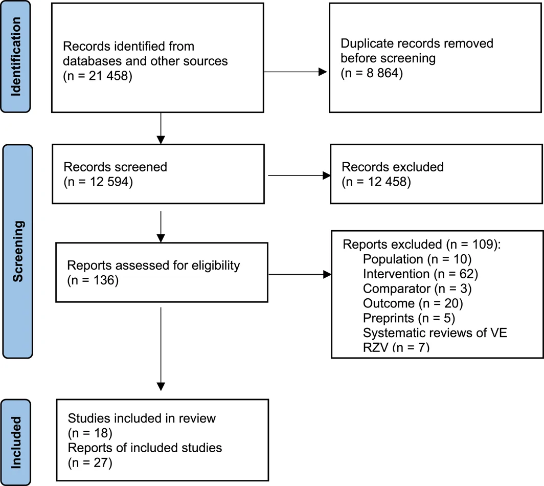 Figure 1. Flow‐chart of identification, screening, exclusion and inclusion of RZV‐studies.