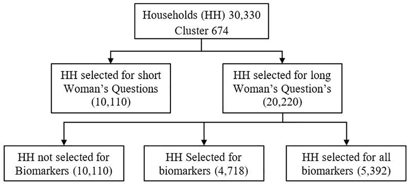 Fig 1. BDHS 2022 sample selection procedure.