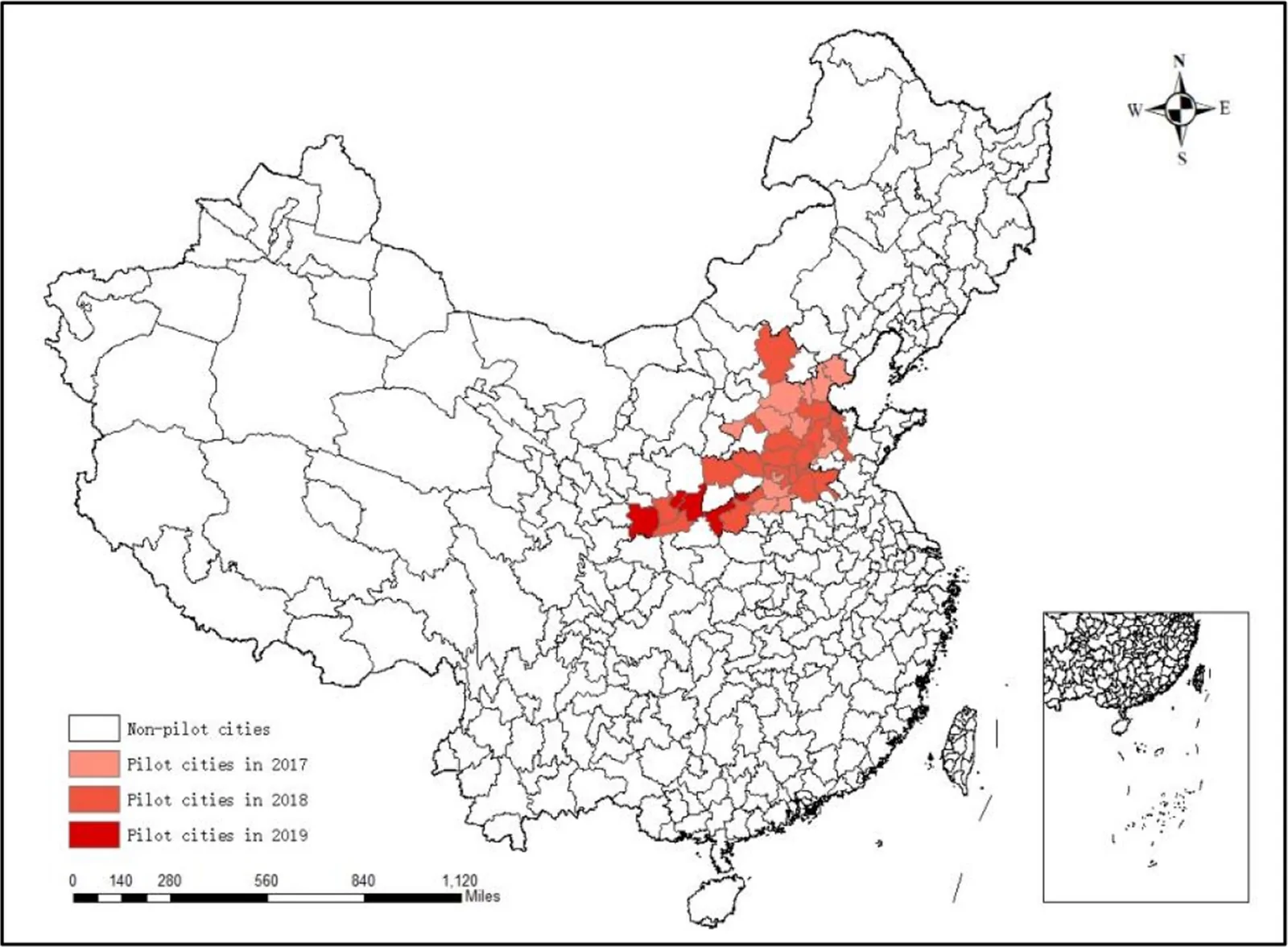Fig. 1. Distribution map of the clean heating pilot cities