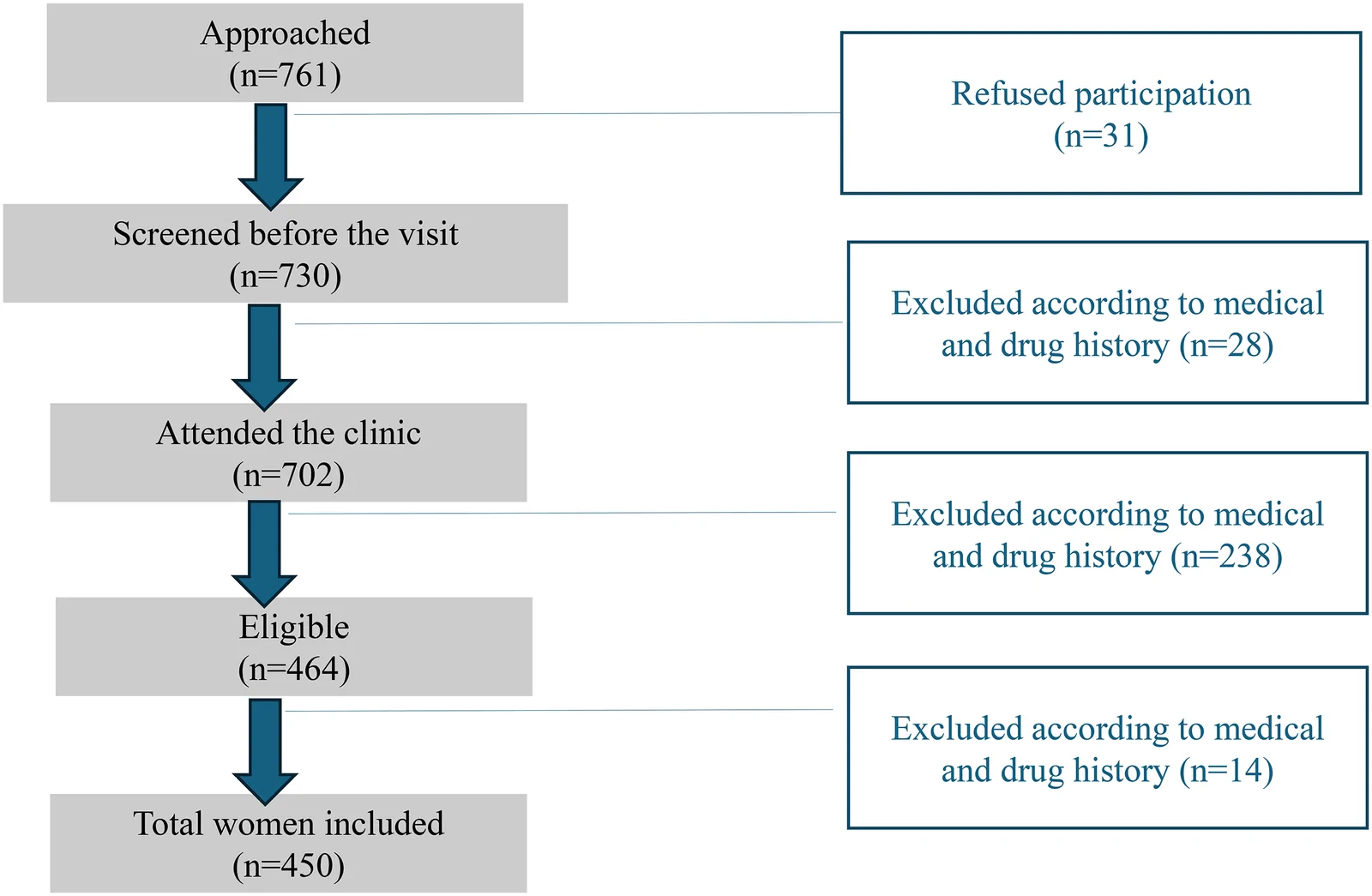 Figure 1. Flowchart of the study postmenopausal participants.