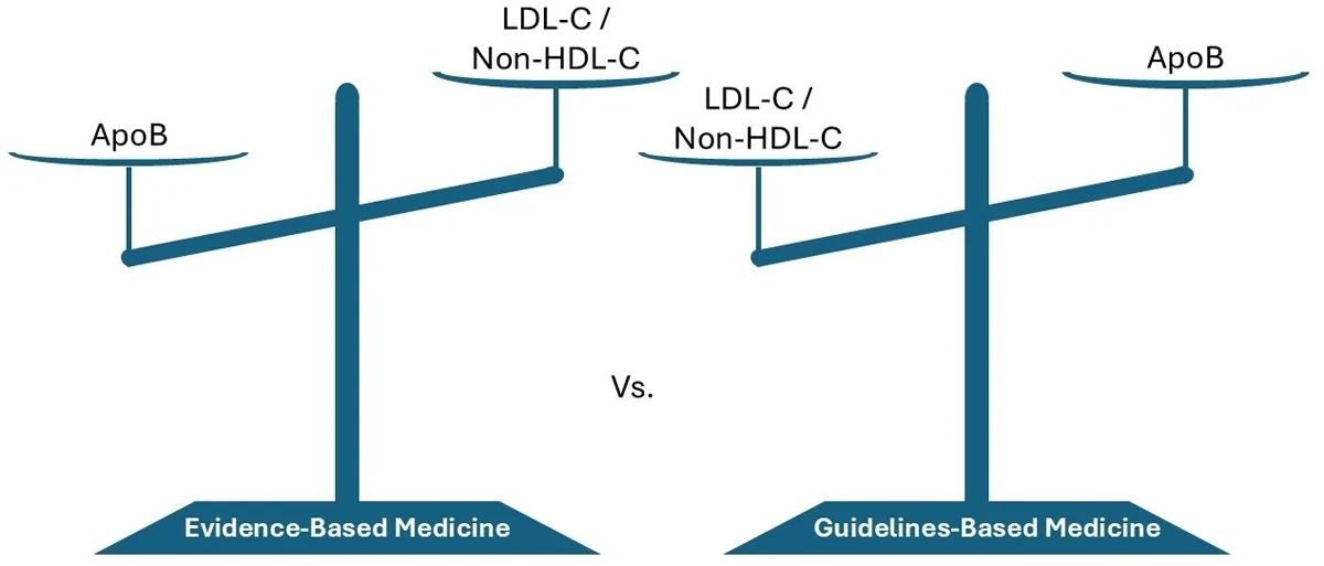 Figure 1. Ranking of apolipoprotein B (apoB) based on evidence versus guideline recommendations.