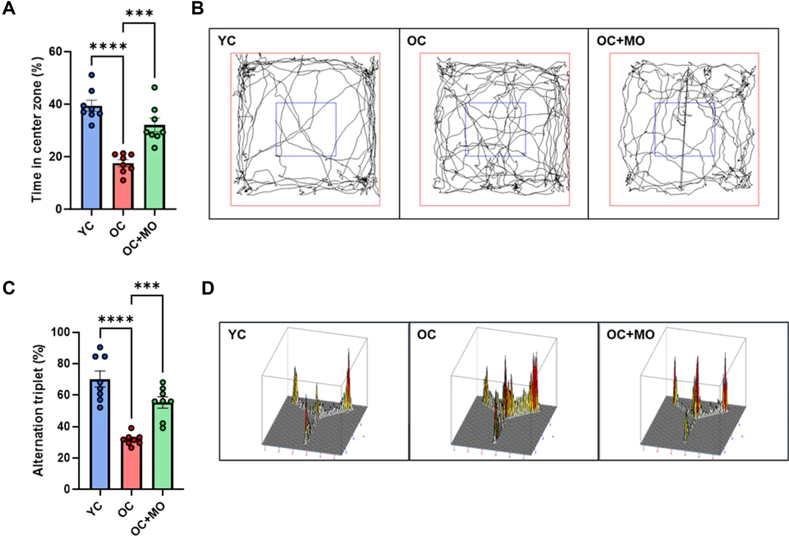 Fig. 1. Magnolia kobus DC. (MO) ameliorates age-associated behavioral deficits in mice.