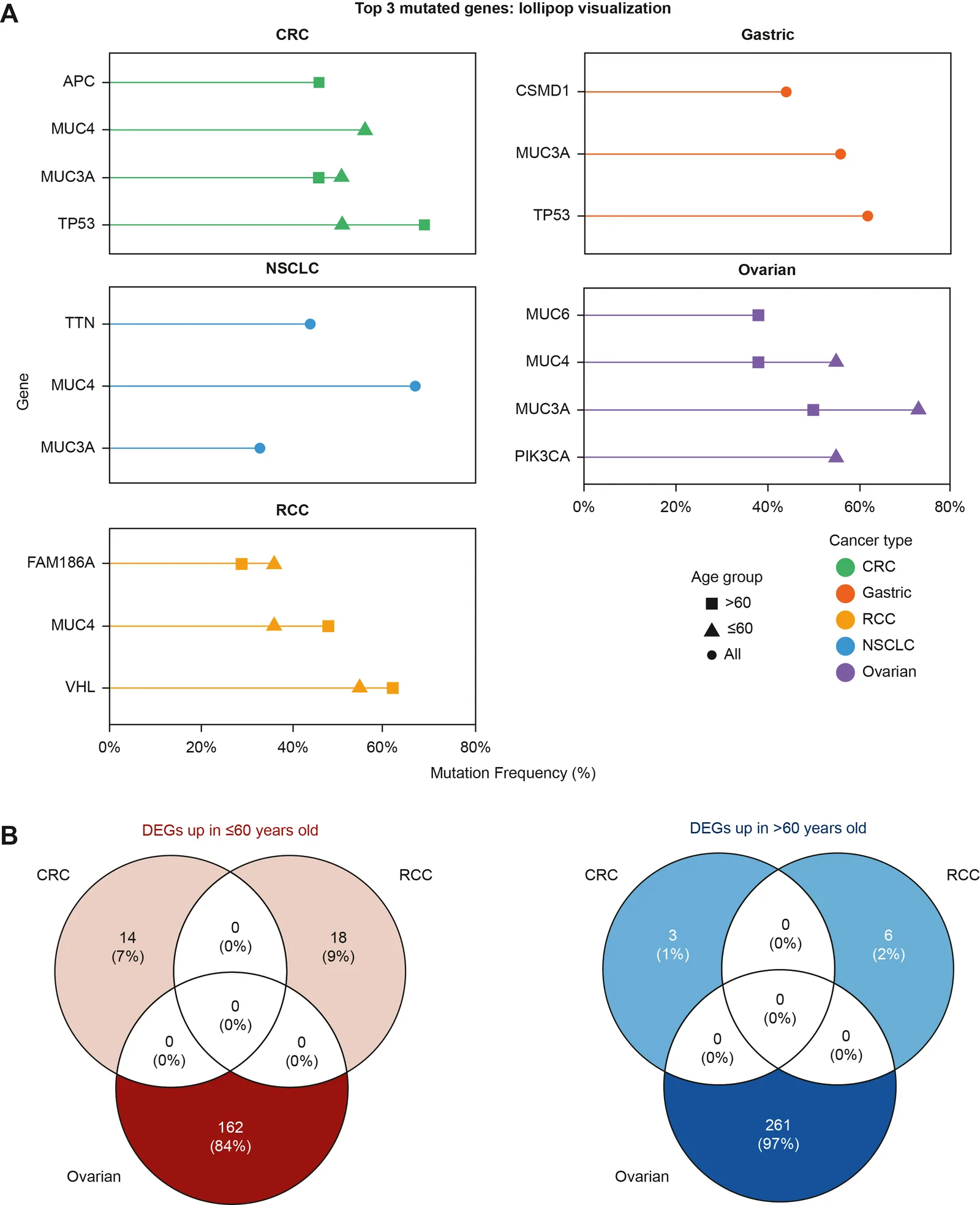 Figure 1. Cancer type-specific mutational and transcriptomic analysis.