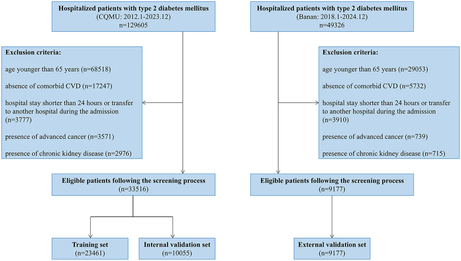 Figure 1. Flowchart illustrating the selection process of older patients (≥65 years) with T2DM and CVD.