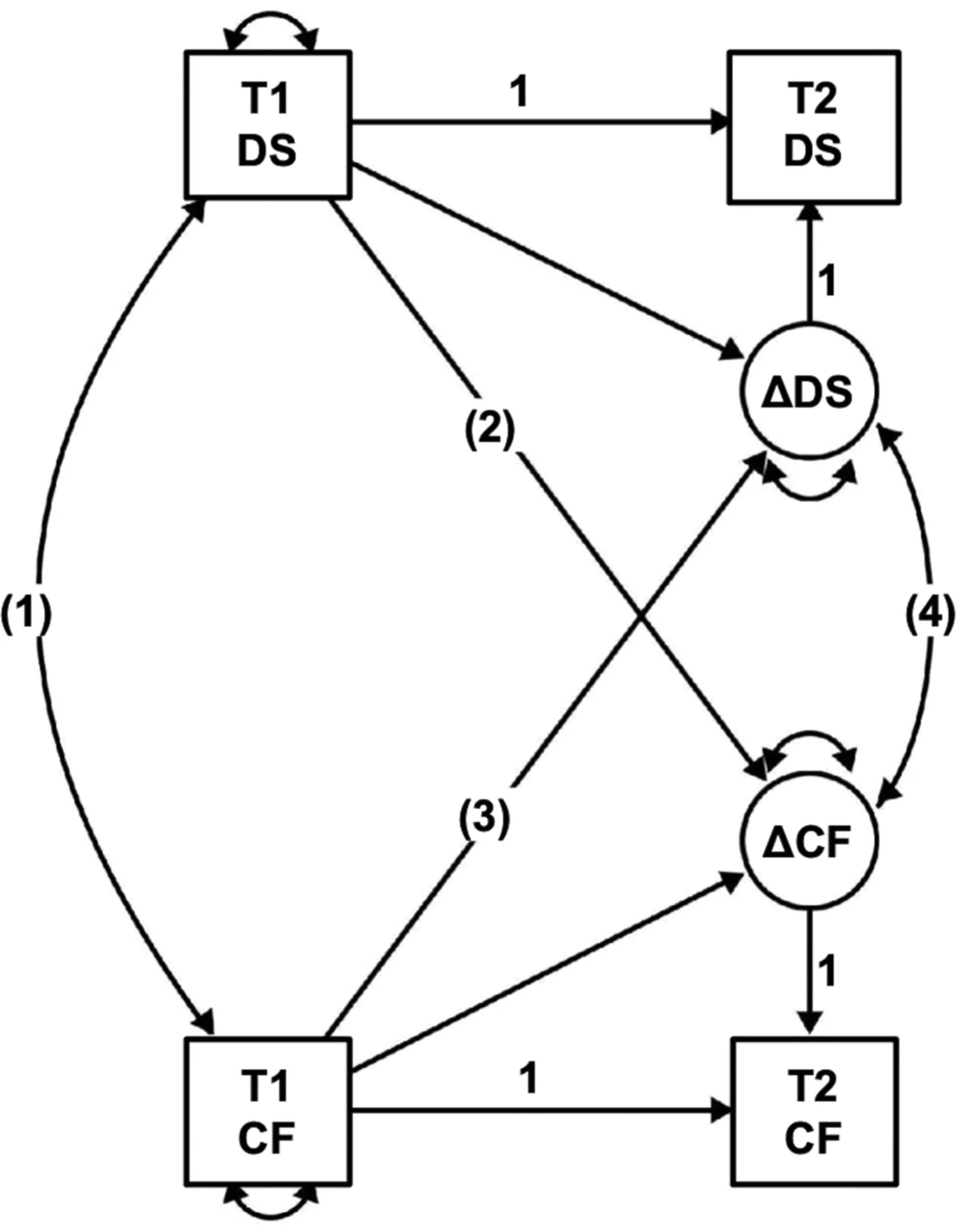 Figure 1. Bivariate latent change score model.