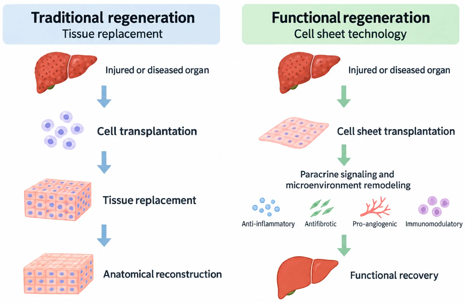 Figure 1. Evolution of traditional regeneration therapy toward functional regeneration.