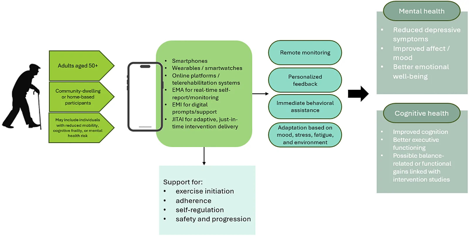 Figure 1. Conceptual model of exercise-based mHealth interventions for older adults.