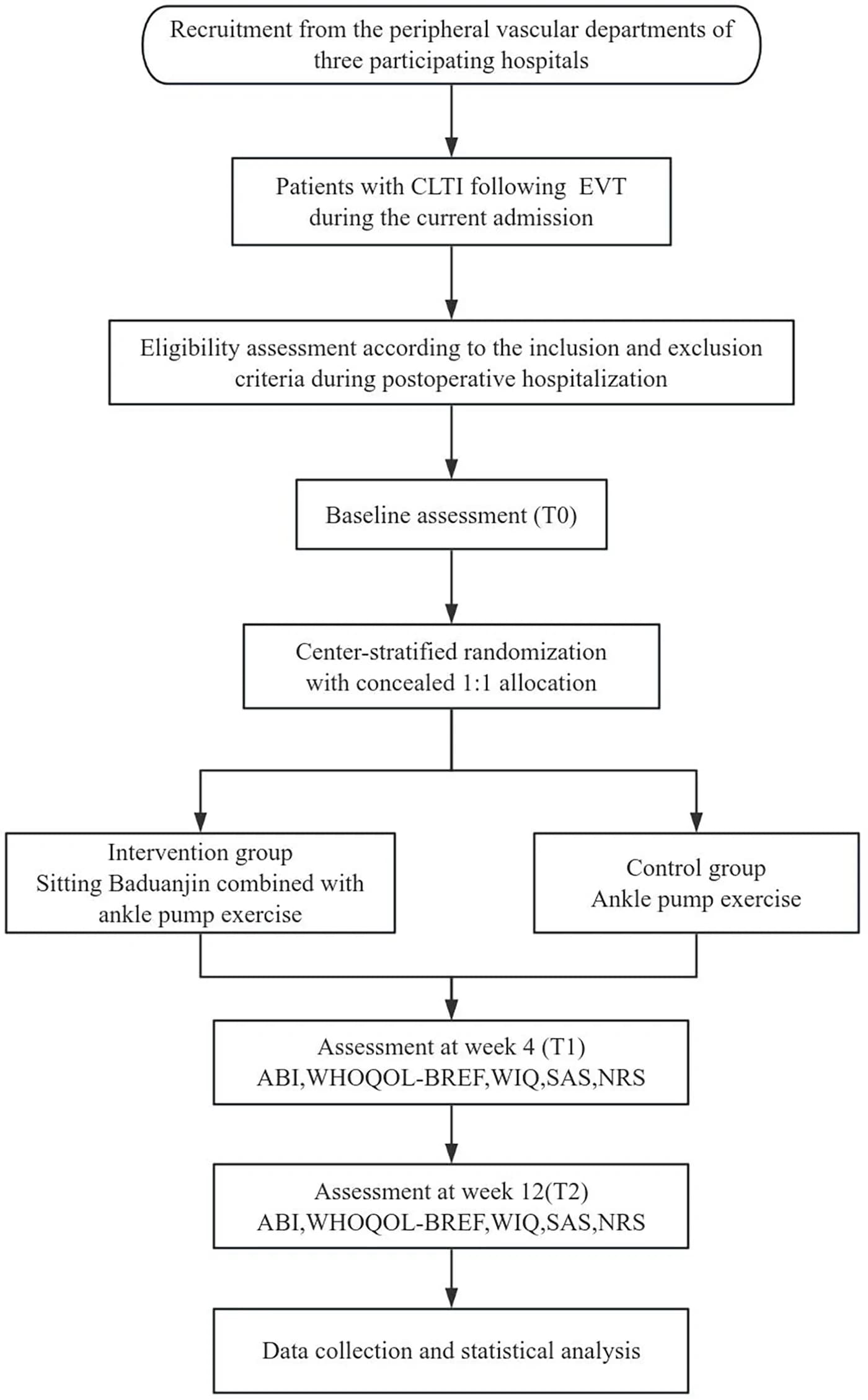 The flow chart of the trial design.