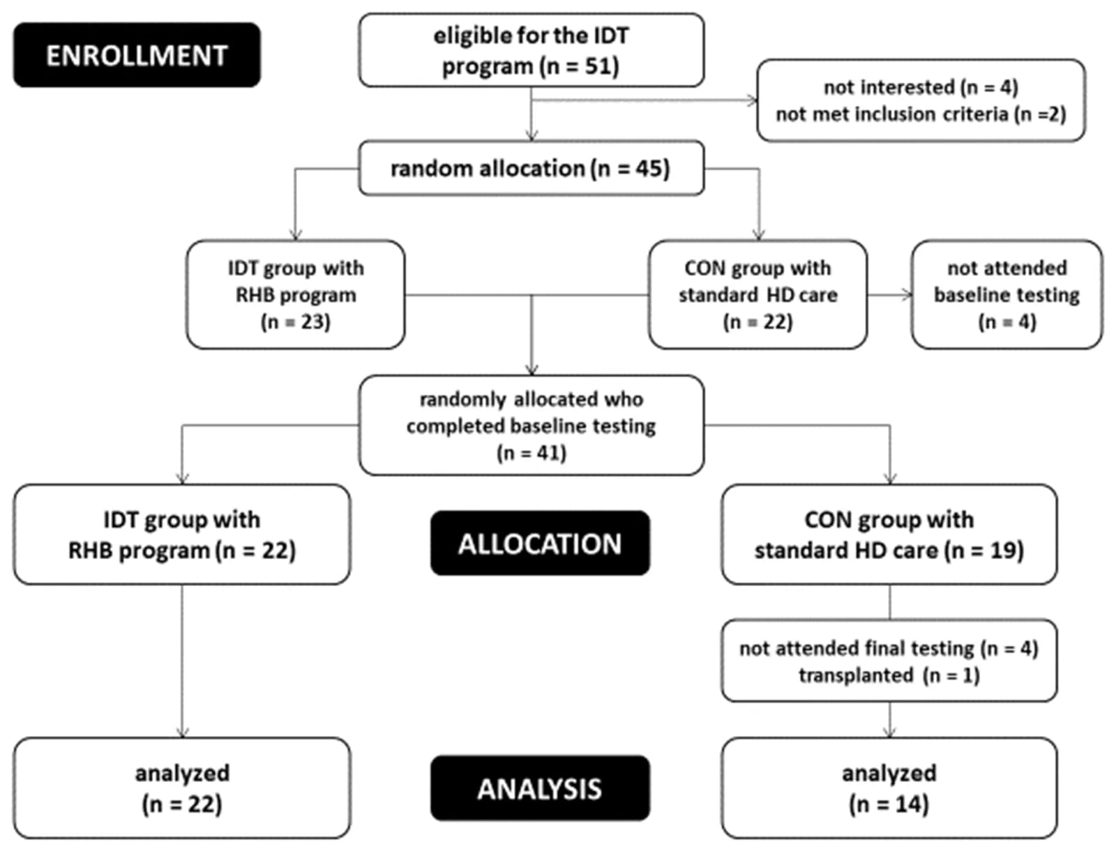 Flowchart of patients enrolled into the trial.